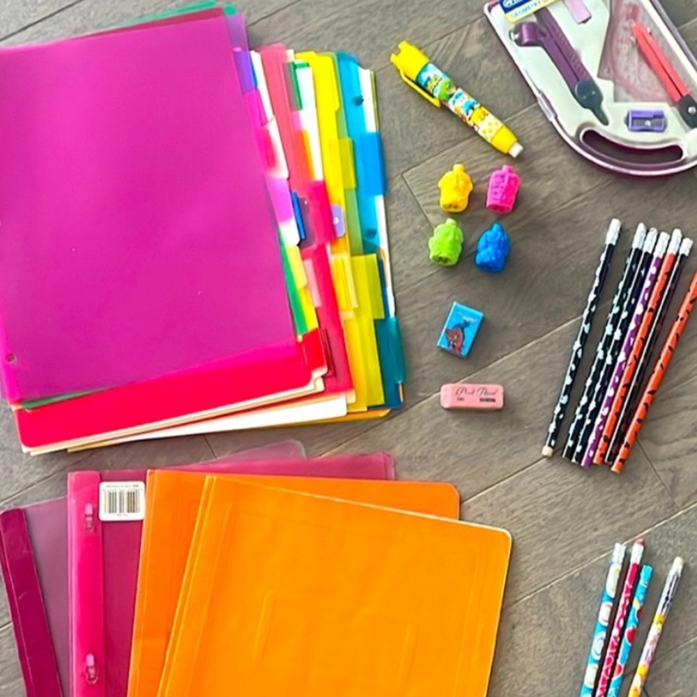 Ultimate School Bundle - 40 Folders, Pencils, Erasers & Geometry Set!